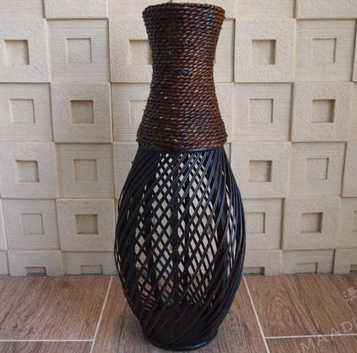 Large Floor Model Design - Bamboo Style Vintage Crafted Flower Vase - Ailime Designs