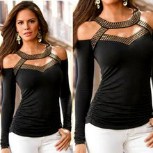 Load image into Gallery viewer, Sexy Fashion Long Sleeve Off Shoulder Women Top T Shirt Blouse - Ailime Designs