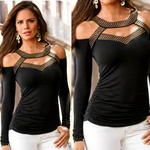 Sexy Fashion Long Sleeve Off Shoulder Women Top T Shirt Blouse - Ailime Designs