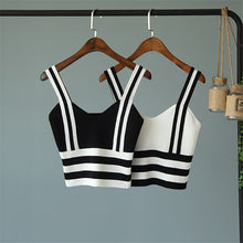Load image into Gallery viewer, Hottie Black &amp; White Tank Design Crop Tops - Ailime Designs