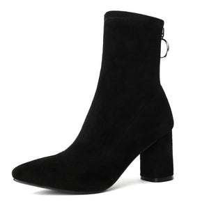 European Style Women's Suede Leather Skin Ankle Boots - Ailime Designs