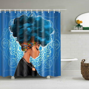 African American Head Shot Design Shower Curtains - Ailime Designs - Ailime Designs
