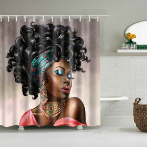 African American Head Shot Design Shower Curtains - Ailime Designs - Ailime Designs