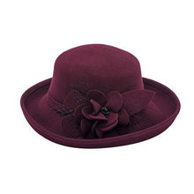 Load image into Gallery viewer, Conservative Style Wine Rose Design Brim Hats - Ailime Designs - Ailime Designs