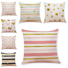 Load image into Gallery viewer, Stripes, Dots, Butterflies Printed Throw Pillowcases - Soft Goods Accessories - Ailime Designs