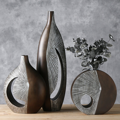 Unique Abstract Retro Design Ceramic Vases - Beautifully Designed Home Furnishings - Ailime Designs