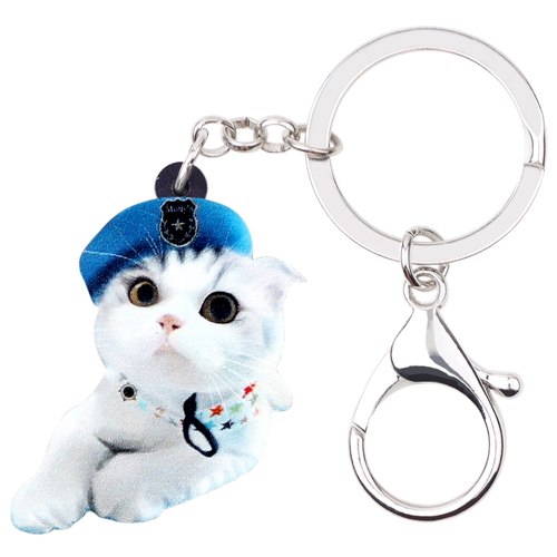 Cat Wearing Beret Keychain Holders –Ailime Designs - Ailime Designs