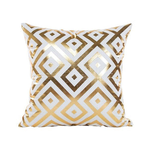 Holiday Printed Throw Pillowcases w/ Gold Foil