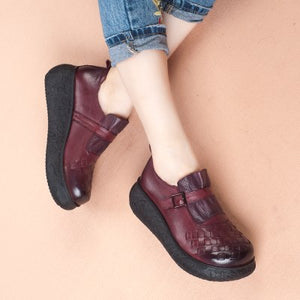 Women's Genuine Leather Wedge Shoes