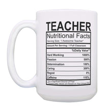 Load image into Gallery viewer, Teachers Gift Mugs &amp; Nutritional Text Facts - Ailime Designs