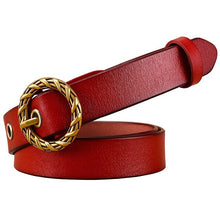Load image into Gallery viewer, Tailored Style Women&#39;s Genuine Leather Belts w/ Basket Weave Buckle Design - Ailime Designs