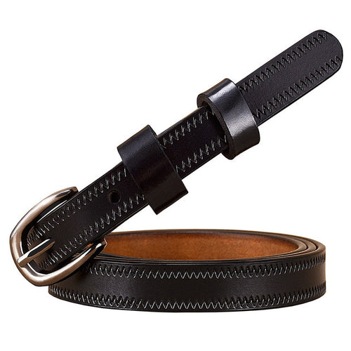 Thin Stylish Women's Genuine Leather Belts