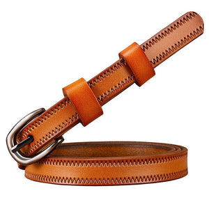 Thin Stylish Women's Genuine Leather Belts