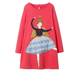 Toddler Adorable Jersey Character Print Design Dresses - Ailime Designs