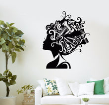 Load image into Gallery viewer, Woman Head Shot illustration Vinyl Wall Decal Sticker - Ailime Designs - Ailime Designs