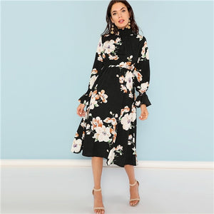 Women's Floral Print Design Dresses - Ailime Designs