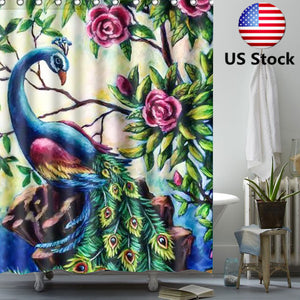 Peacock Polyester Home Bathroom Shower Curtains - Ailime Designs