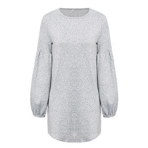 Cool Grey Vintage Women's Lantern Sleeve Knitted Sweaters - Ailime Designs