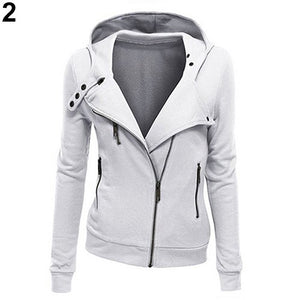 New Women's Thick Hooded Long Sleeve Hoodie Sweatshirt  - Ziper Front Outerwear - Ailime Designs