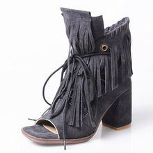 Load image into Gallery viewer, Women&#39;s Fringe Design Ankle Shoe Boots
