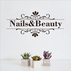Nail & Text Salon Wall Decal Stickers - Ailime Designs - Ailime Designs