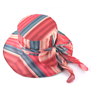 Women's Panama Stlyle Stripe Hats - Ailime Designs