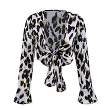 Load image into Gallery viewer, Women&#39;s Sexy Leopard Sash Design Flare Sleeves - Ailime Designs - Ailime Designs