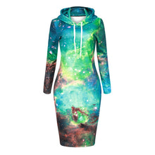 Load image into Gallery viewer, Women&#39;s Digtal 3D Screen Painted Long  Sleeve Fashion Hoodie Dress - Ailime Designs