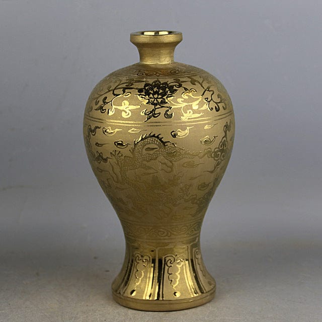 Years Mark Gilt Dragon Design Gold Vase - Home Decor Fashions - Ailime Designs