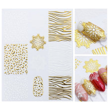 Load image into Gallery viewer, Gold Geometric Nail Foil Stickers - Ailime Designs - Ailime Designs