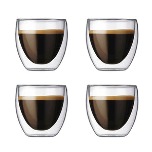 Double Wall Transparent Coffee Glass Cups -Insulated Drink ware - Ailime Designs
