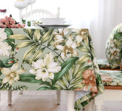 Tropical Floral Printed Tablecloths - Home Table Protection - Ailime Designs