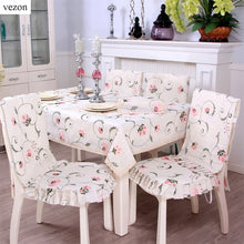 Load image into Gallery viewer, Pink Floral European Style Elegant Printed Embroidered Linen Lace Table Cloths - Ailime Designs