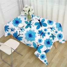 Load image into Gallery viewer, Blue Flower Printed Tablecloths - Home Decorations - Ailime Designs