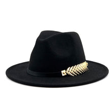 Load image into Gallery viewer, Black Wool Fedora Style Women&#39;s Brim Hats - Ailime Designs - Ailime Designs