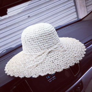 Women's Scallop Design Straw Hats - Ailime Designs