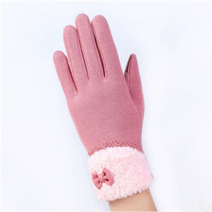 High Quality Women's Winter Gloves -  Cashmere Checks, Lace, Bows & Knit Wrist Bands - Ailime Designs