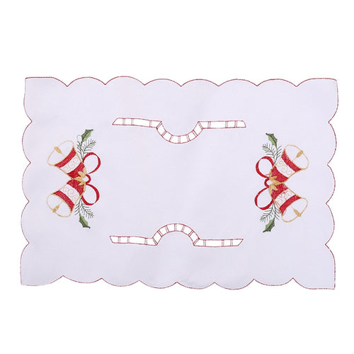 White Christmas Design Embroiderd Dining Table Mats - Shop Home Decor - Ailime Designs
