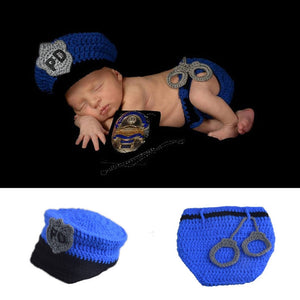 Babies Stylish Police Officer 2-Pc Hat Set – Sun Protectors - Ailime Designs