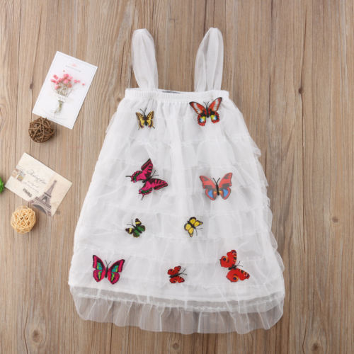 Children's Adorable Sheer Butterfly Tank Sleeve Design Dresses - Ailime Designs