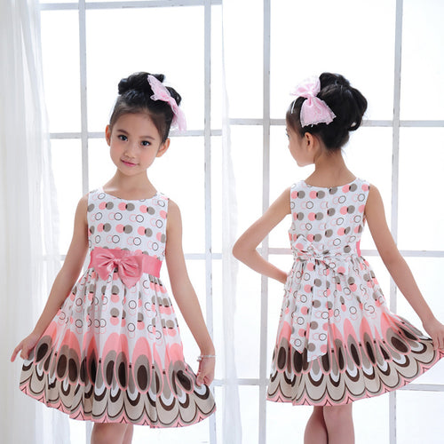 Girl's Geometric Design Sleeveless Stylish Dresses - Ailime Designs - Ailime Designs