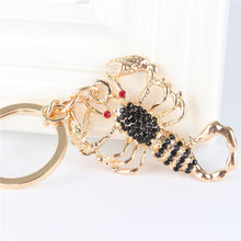 Load image into Gallery viewer, Scorpion Design Black Crystal Trim Key-chains - Ailime Designs