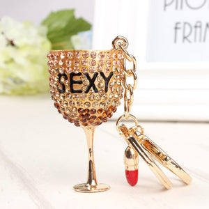 Creative Wine Glass Goblet/Charms Design Acrylic Key-chains - Ailime Designs