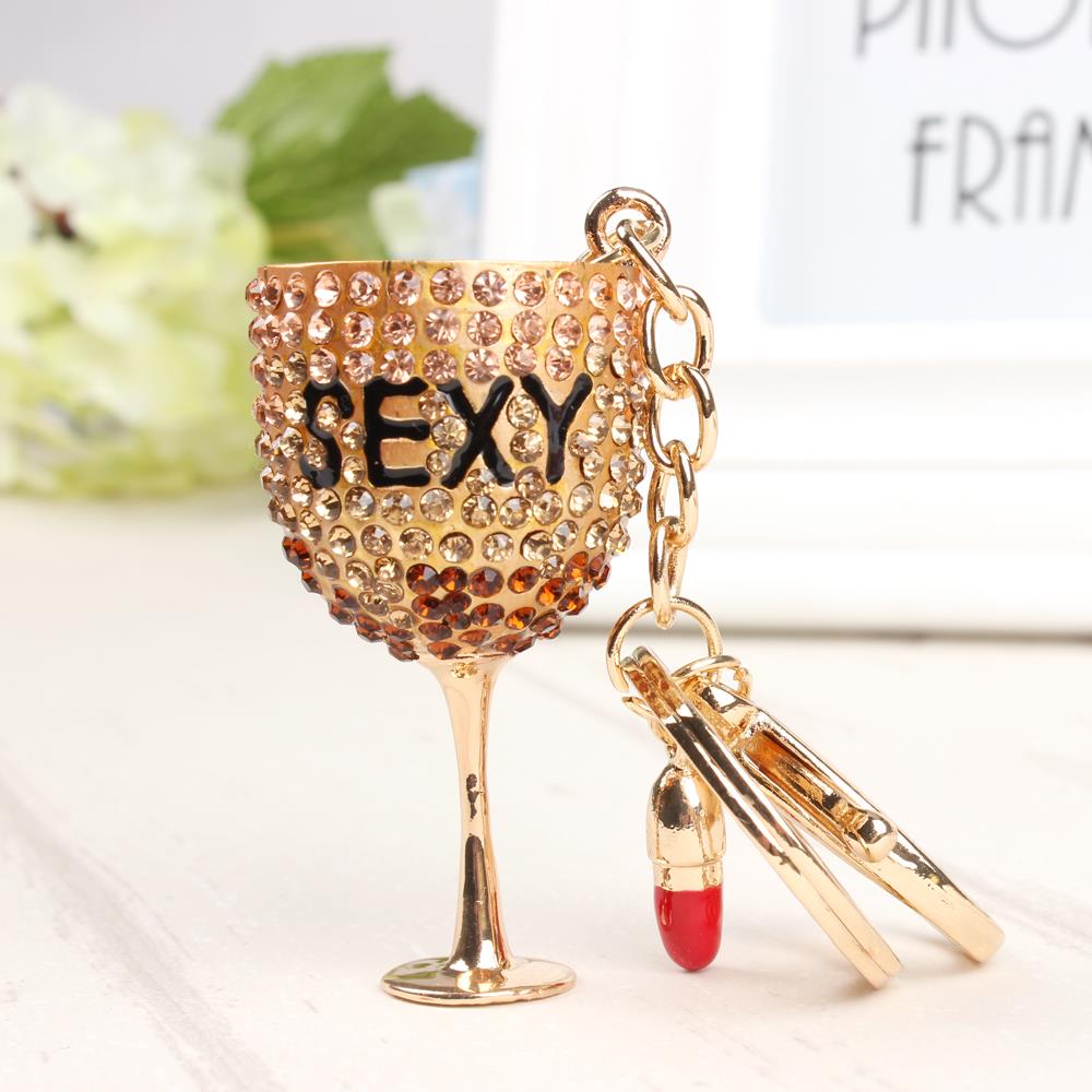 Creative Wine Glass Goblet/Charms Design Acrylic Key-chains - Ailime Designs