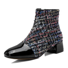 Load image into Gallery viewer, Women&#39;s Woven Design Ankle Boots - Ailime Designs