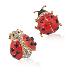 Load image into Gallery viewer, Adorable Lady But Beetles Rhinestone Pin Brooches - Fashion Garment Accessories - Ailime Designs