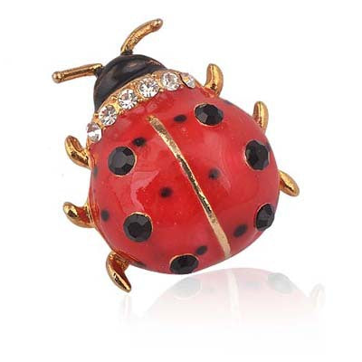 Adorable Lady But Beetles Rhinestone Pin Brooches - Fashion Garment Accessories - Ailime Designs