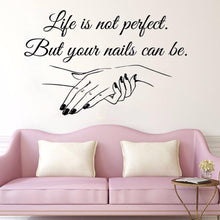 Load image into Gallery viewer, Cross Hands &amp; Text Nail Salon Wall Art Stickers - Ailime Designs - Ailime Designs