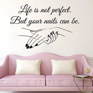 Cross Hands & Text Nail Salon Wall Art Stickers - Ailime Designs - Ailime Designs