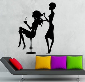 Female Stylist & Client Wall Decal - Ailime Designs - Ailime Designs
